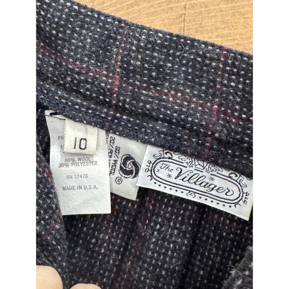 Vintage The Villager Women's Sz 10 Wool Blazer & Skirt Pleated Herringbone Gray - Picture 4 of 5